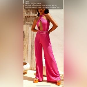 Pink Ribbed ASOS Jumpsuit